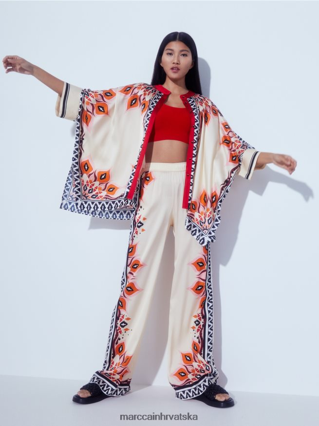 duboka crvena Marc Cain bluza u pončo stilu odjeća 4D66P4914