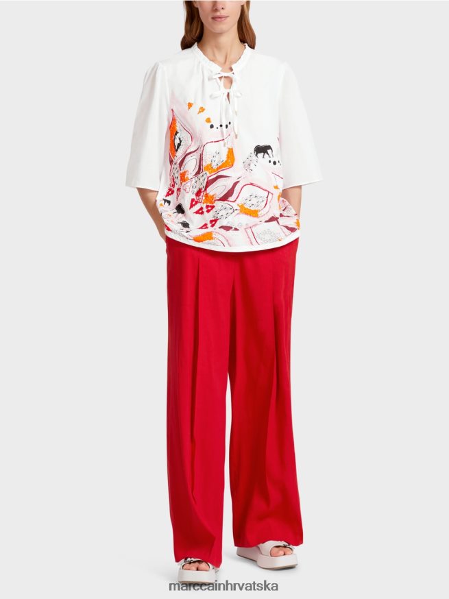 duboka crvena Marc Cain lepršava bluza s rukavima 3/4 odjeća 4D66P4918