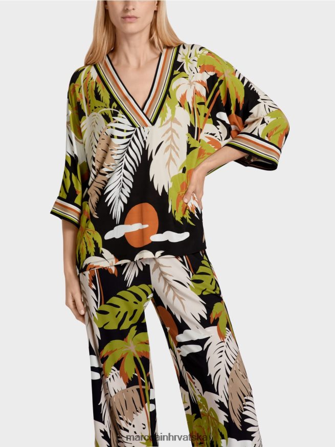 duboko maslinasto zelena Marc Cain bluza od viskoze s kimono rukavima odjeća 4D66P4947