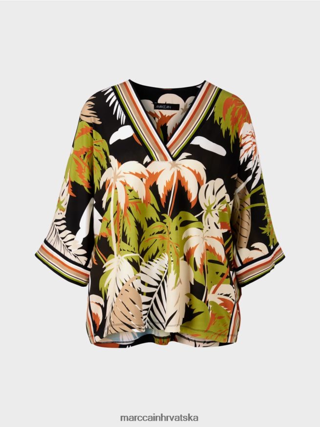 duboko maslinasto zelena Marc Cain bluza od viskoze s kimono rukavima odjeća 4D66P4947