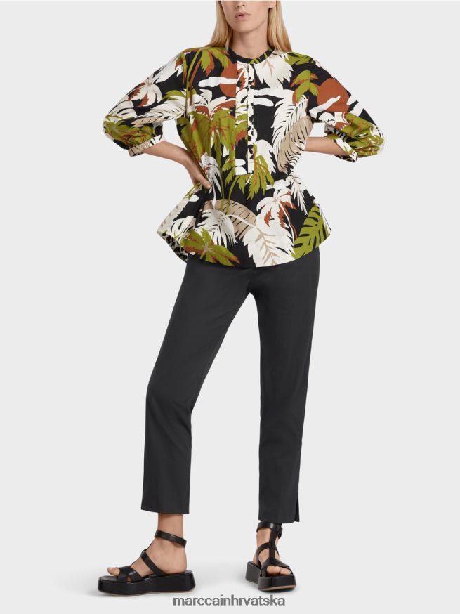 duboko maslinasto zelena Marc Cain pamučna bluza a-kroja odjeća 4D66P4944