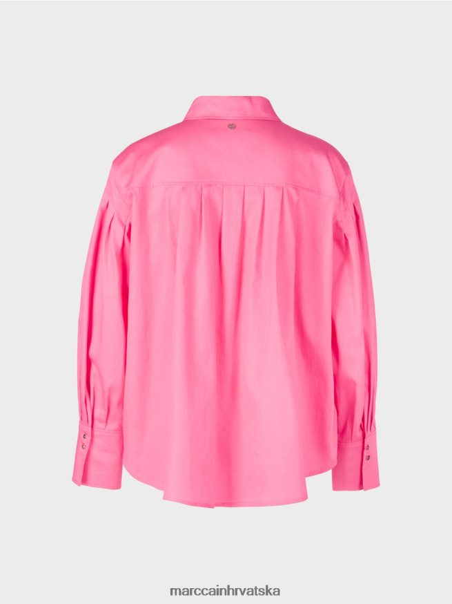 jarko ružičasta Marc Cain bluza s jarmom na ramenu i naborima odjeća 4D66P4976