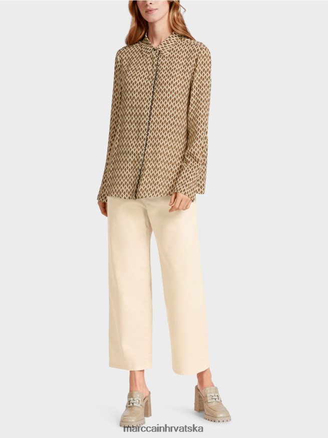 krema Marc Cain bluza od viskoze s cijelim printom odjeća 4D66P4917