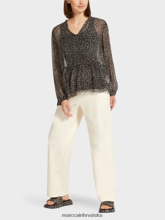 krema u prahu Marc Cain predimenzionirani top od viskoze s uzorkom leoparda odjeća 4D66P4979