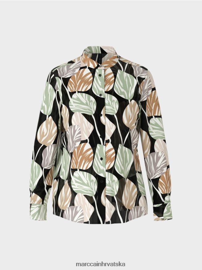 metvica u prahu Marc Cain elegantna bluza s podignutim ovratnikom odjeća 4D66P41023