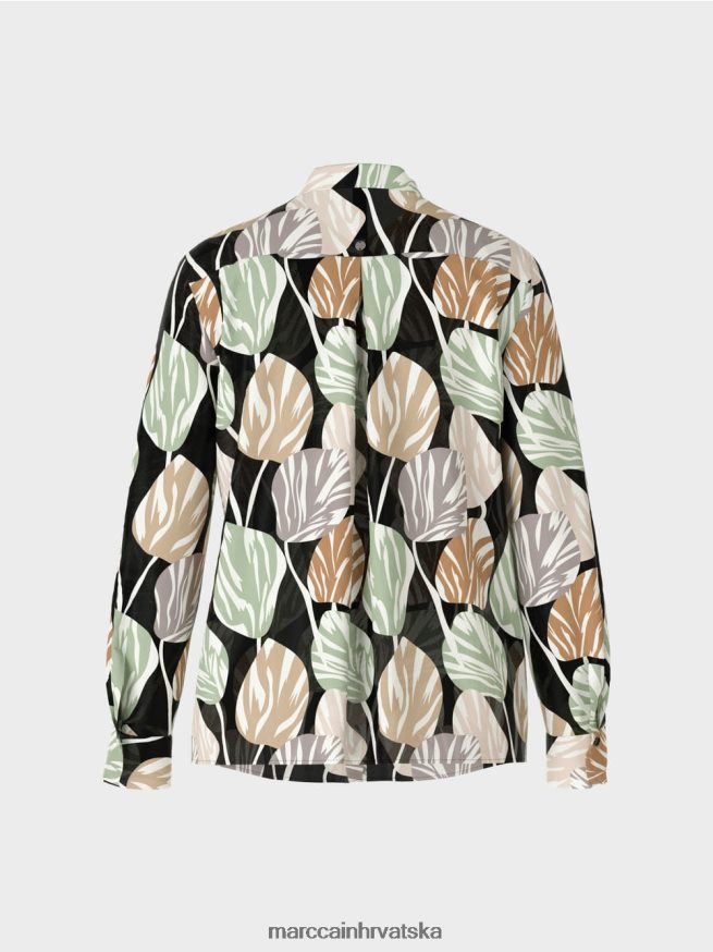 metvica u prahu Marc Cain elegantna bluza s podignutim ovratnikom odjeća 4D66P41023