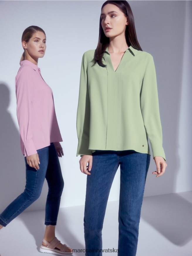 metvica u prahu Marc Cain haljina tunika s ovratnikom bluze odjeća 4D66P41022