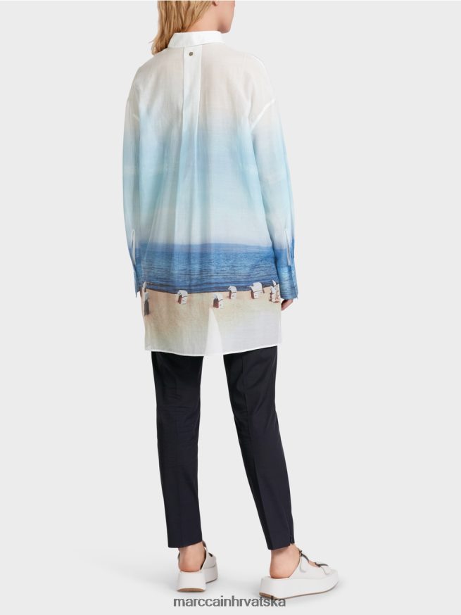 plavetnilo Marc Cain elegantna bluza sa sadržajem svile odjeća 4D66P4923