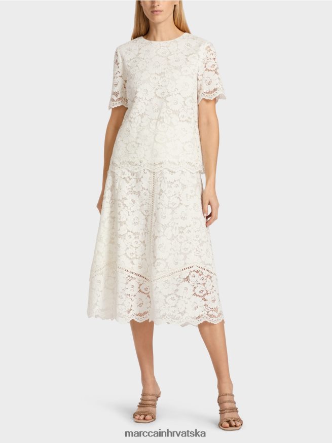 prljavo bijela Marc Cain bluza od čipkaste tkanine odjeća 4D66P4942