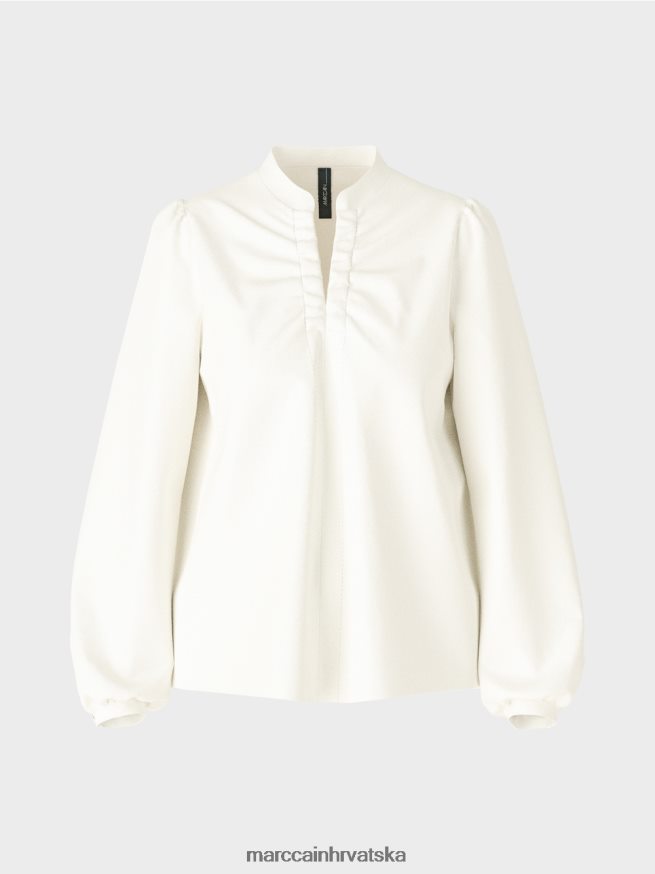 prljavo bijela Marc Cain bluza sa ženstvenim detaljima odjeća 4D66P4862