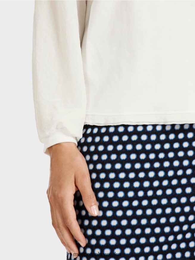 prljavo bijela Marc Cain gornji dio u stilu bluze s mješavinom materijala odjeća 4D66P4992