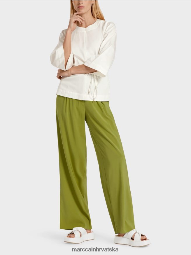 prljavo bijela Marc Cain pamučna bluza s dugim rukavima odjeća 4D66P4946