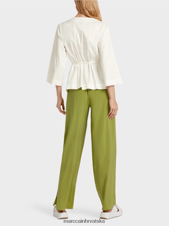 prljavo bijela Marc Cain pamučna bluza s dugim rukavima odjeća 4D66P4946