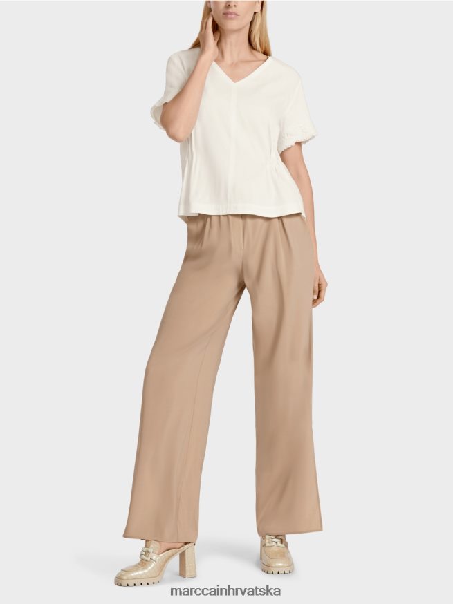 prljavo bijela Marc Cain pripijena lanena bluza odjeća 4D66P4954