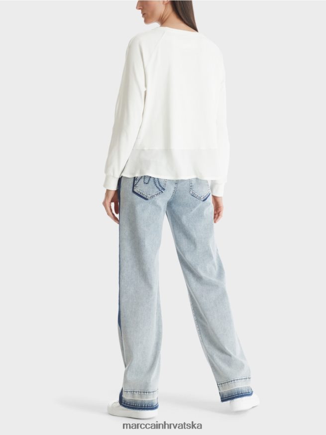 prljavo bijela Marc Cain raglan bluza s mješavinom materijala odjeća 4D66P4872