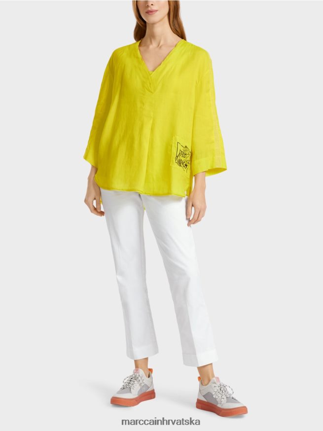 svijetla limetada Marc Cain bluza s aplikacijom "apres beach". odjeća 4D66P4934