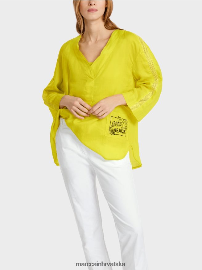 svijetla limetada Marc Cain bluza s aplikacijom 