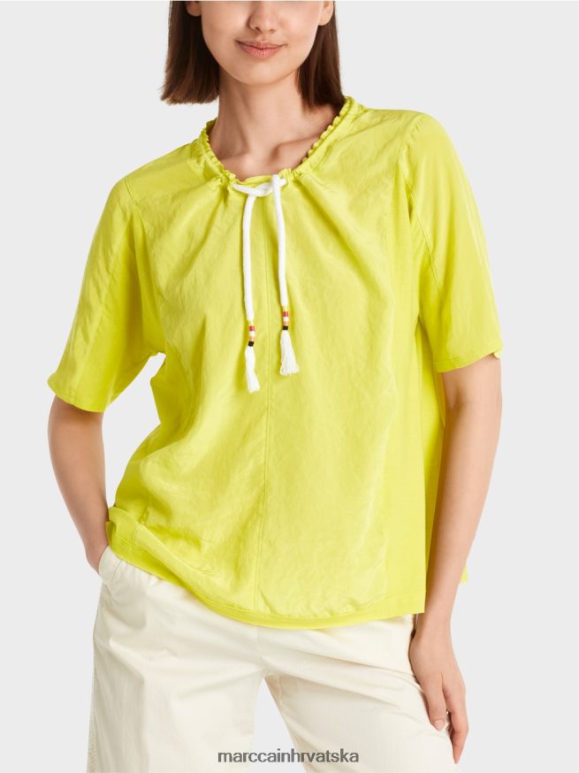 svijetla limetada Marc Cain gornji dio u stilu bluze u kombinaciji materijala odjeća 4D66P4935