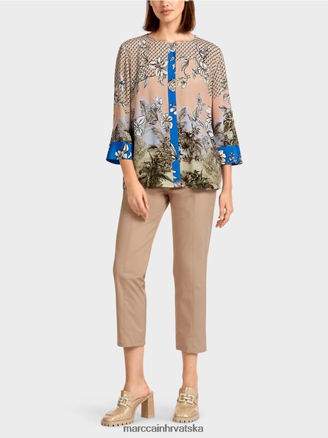 svijetli ten Marc Cain elegantan top u stilu bluze u kombinaciji uzoraka odjeća 4D66P4966