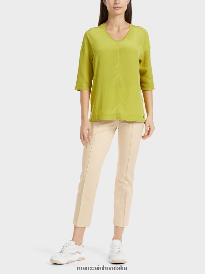 svijetlo maslinasto zelena Marc Cain bluza s mješavinom materijala odjeća 4D66P4906