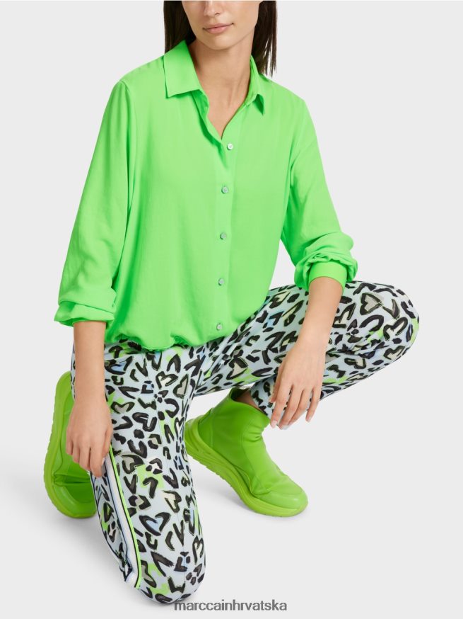 svijetlo šokantno zelena Marc Cain bluza s uzicom odjeća 4D66P4875