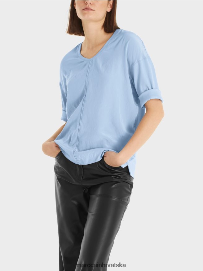 tamno ljetno nebo Marc Cain bluza s mješavinom materijala odjeća 4D66P4905