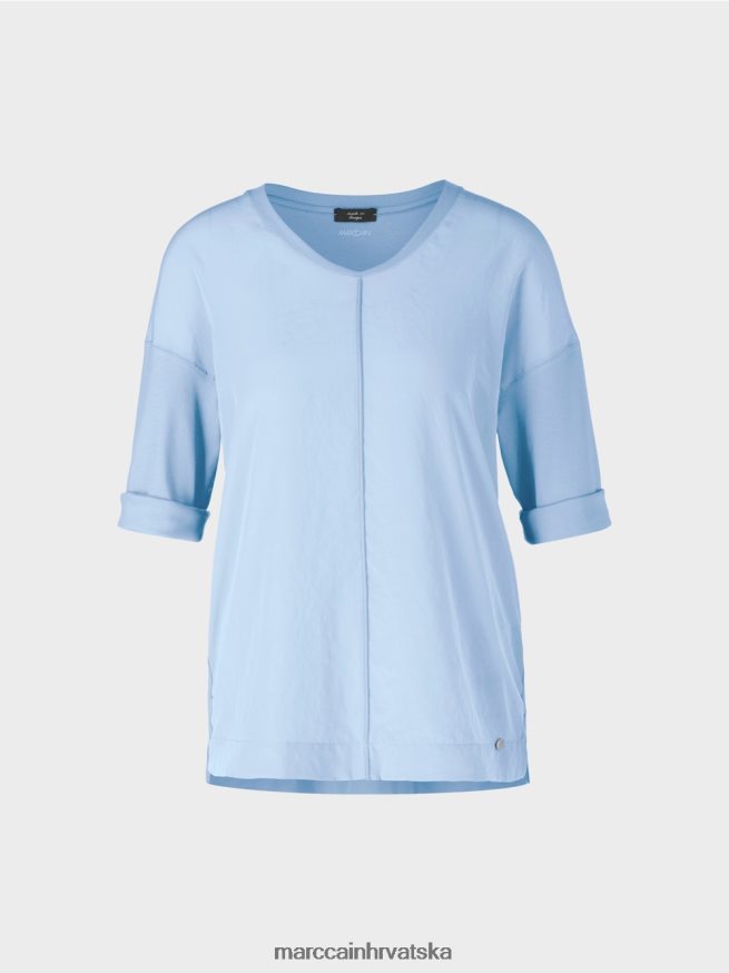 tamno ljetno nebo Marc Cain bluza s mješavinom materijala odjeća 4D66P4905