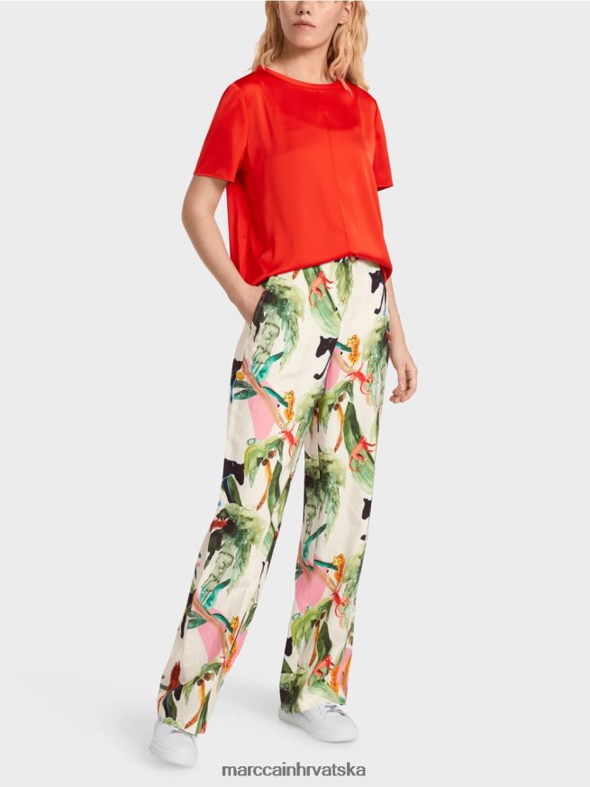 vatreno crveno Marc Cain gornji dio u stilu bluze sa središnjim šavom odjeća 4D66P4929