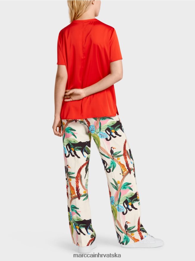 vatreno crveno Marc Cain gornji dio u stilu bluze sa središnjim šavom odjeća 4D66P4929