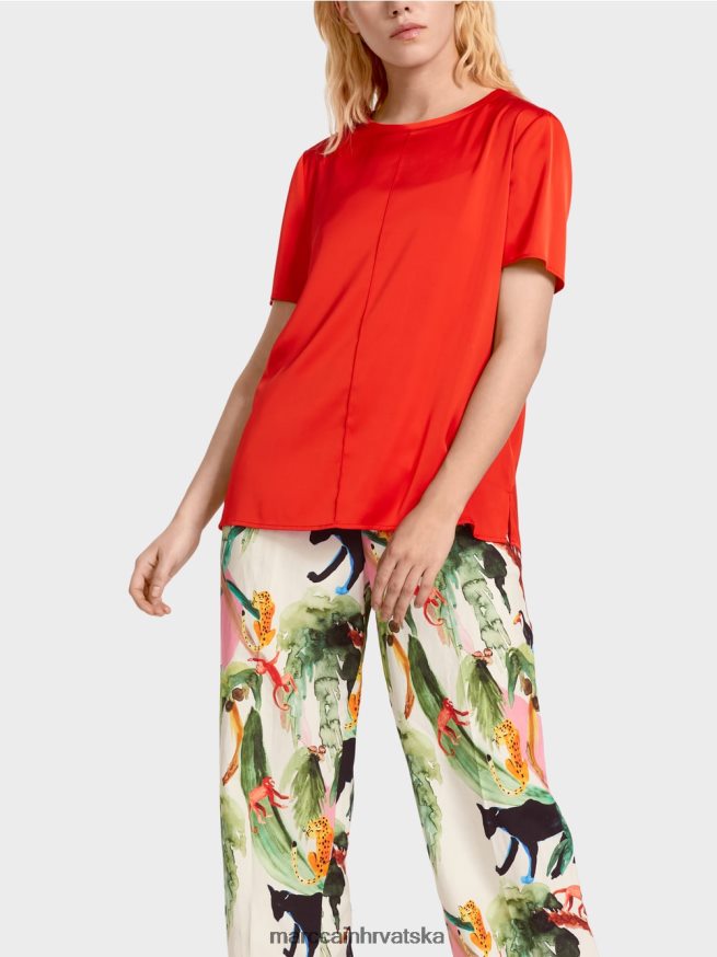 vatreno crveno Marc Cain gornji dio u stilu bluze sa središnjim šavom odjeća 4D66P4929