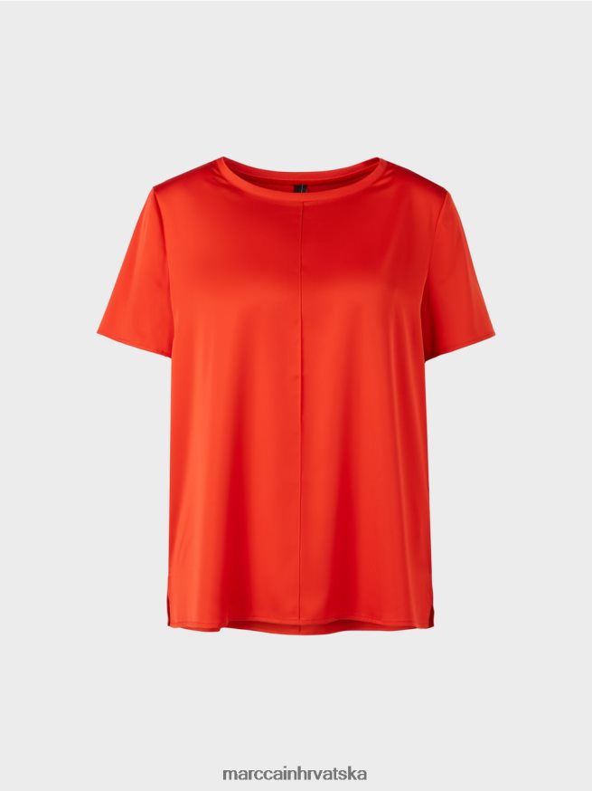 vatreno crveno Marc Cain gornji dio u stilu bluze sa središnjim šavom odjeća 4D66P4929