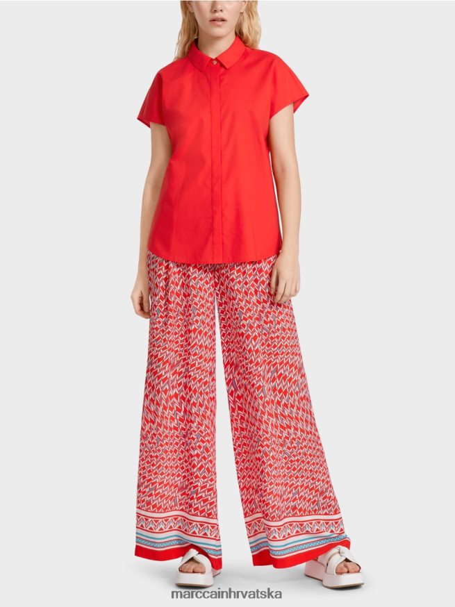 vatreno crveno Marc Cain "rethink together" bluza s kragnom odjeća 4D66P4928