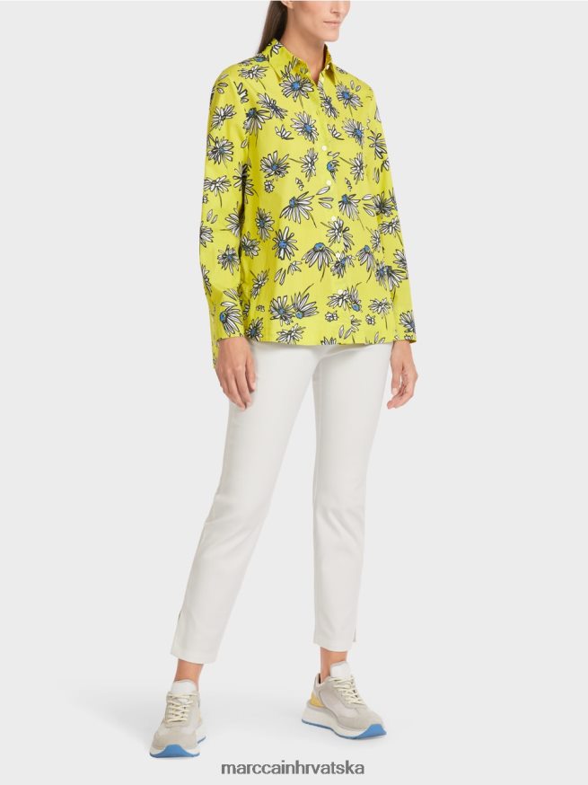 zeleni sumpor Marc Cain "rethink together" cvjetna bluza odjeća 4D66P4991