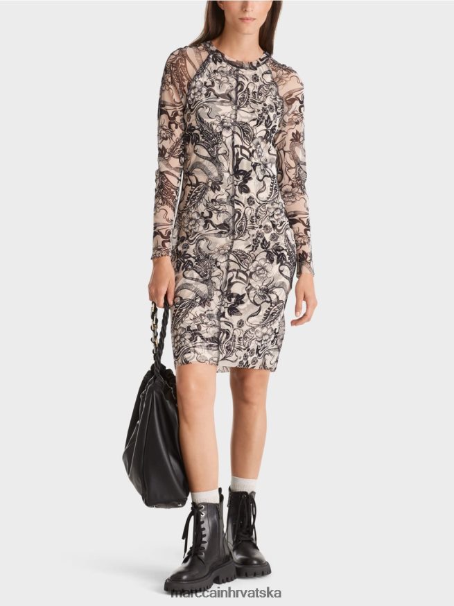 bademov cvijet Marc Cain elastična haljina od tila koja grli tijelo odjeća 4D66P41