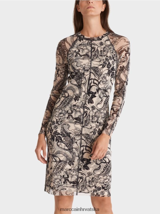 bademov cvijet Marc Cain elastična haljina od tila koja grli tijelo odjeća 4D66P41