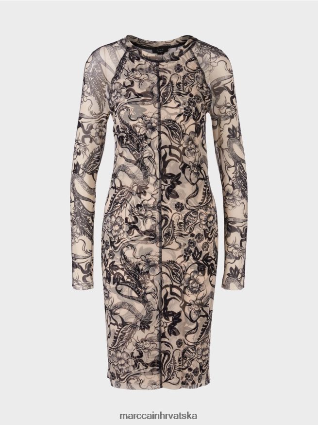 bademov cvijet Marc Cain elastična haljina od tila koja grli tijelo odjeća 4D66P41