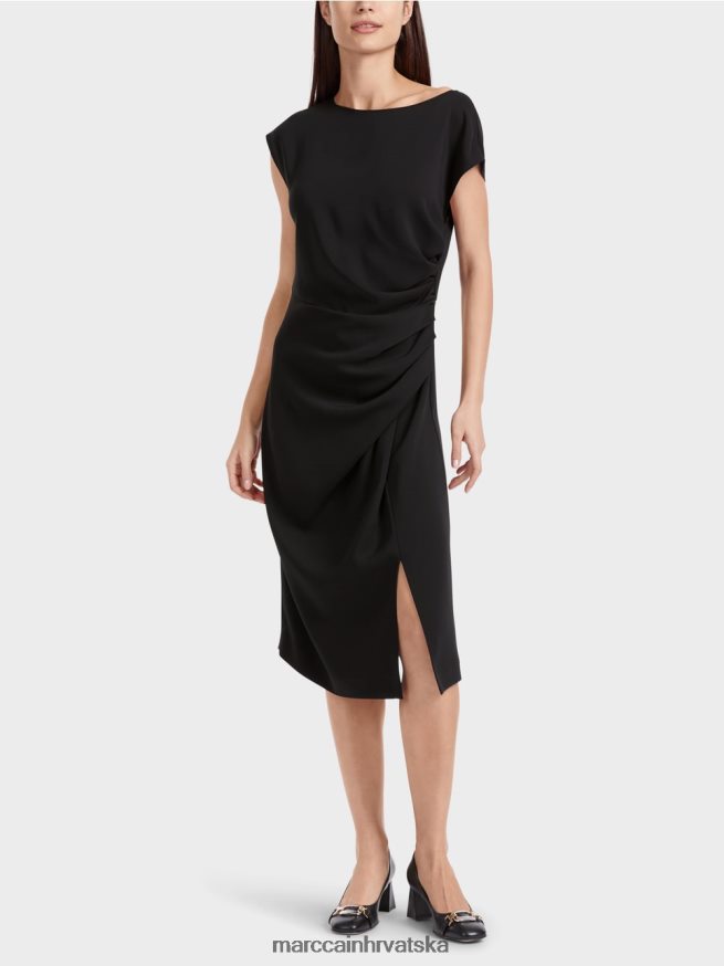 crno Marc Cain haljina na omot odjeća 4D66P446