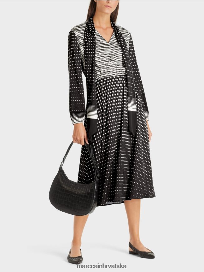 crno Marc Cain haljina s mješavinom uzoraka odjeća 4D66P4144