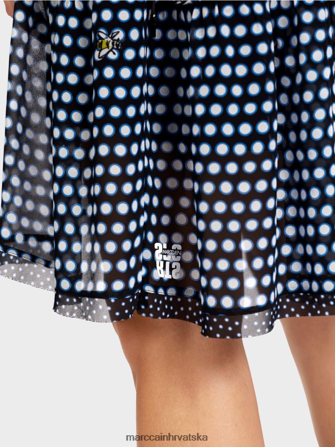 crno Marc Cain točkasta haljina od krepa od viskoze odjeća 4D66P4120