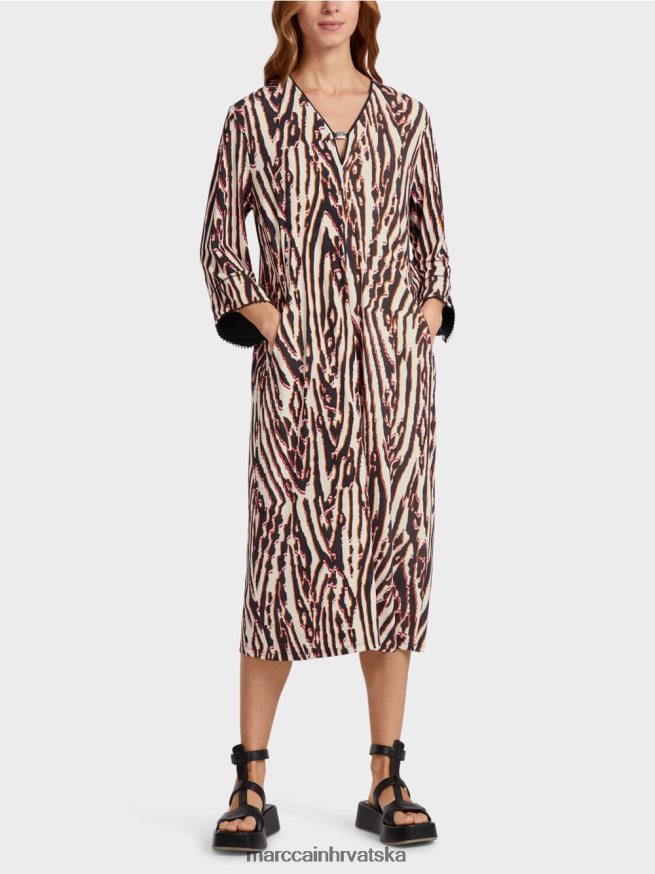 duboka crvena Marc Cain haljina od viskoznog žerseja odjeća 4D66P462