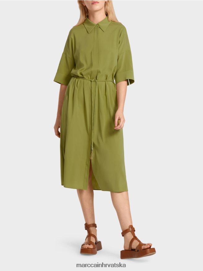 duboko maslinasto zelena Marc Cain košulja od svile odjeća 4D66P490