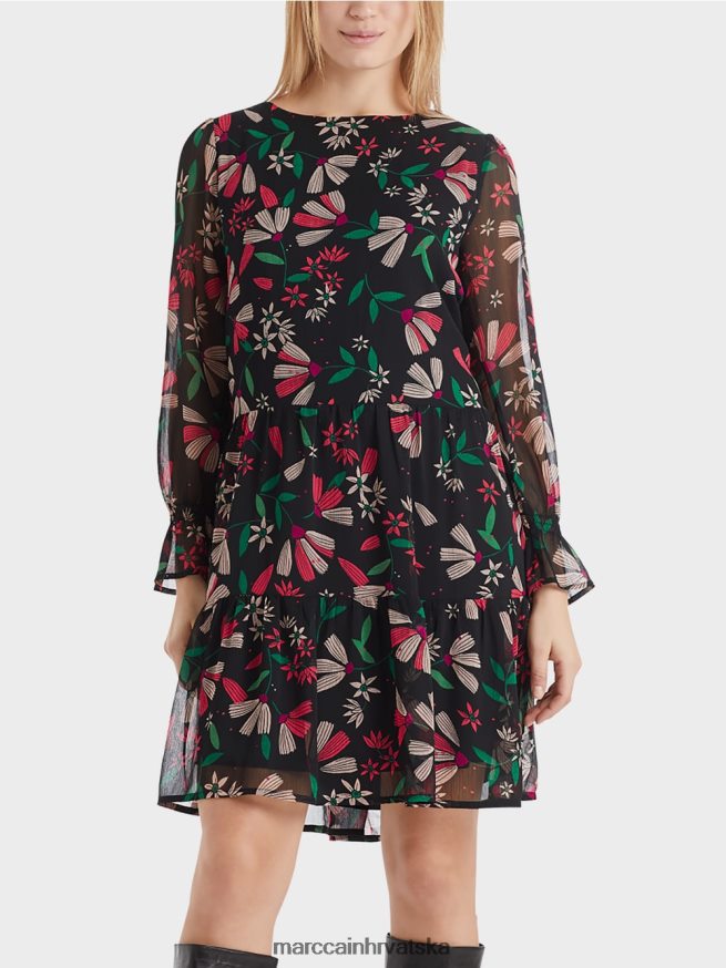 magenta Marc Cain ženstvena haljina s printom cvijeća odjeća 4D66P4147