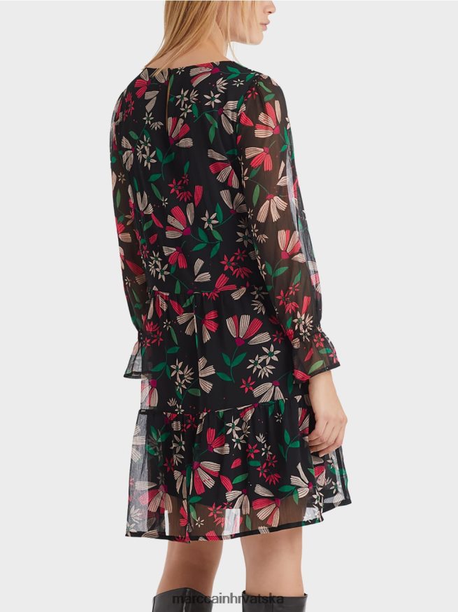 magenta Marc Cain ženstvena haljina s printom cvijeća odjeća 4D66P4147