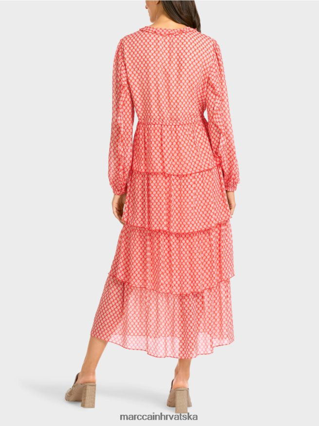 mandarina Marc Cain haljina s volanima u točkastom uzorku odjeća 4D66P4110
