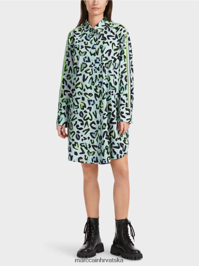 meka puderasto plava Marc Cain haljina košulje s okruglim izrezom "rethink together". odjeća 4D66P429