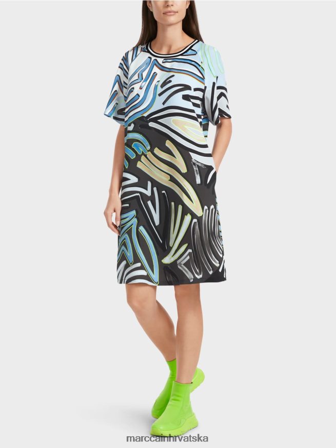 meka puderasto plava Marc Cain raglan haljina a-kroja odjeća 4D66P428