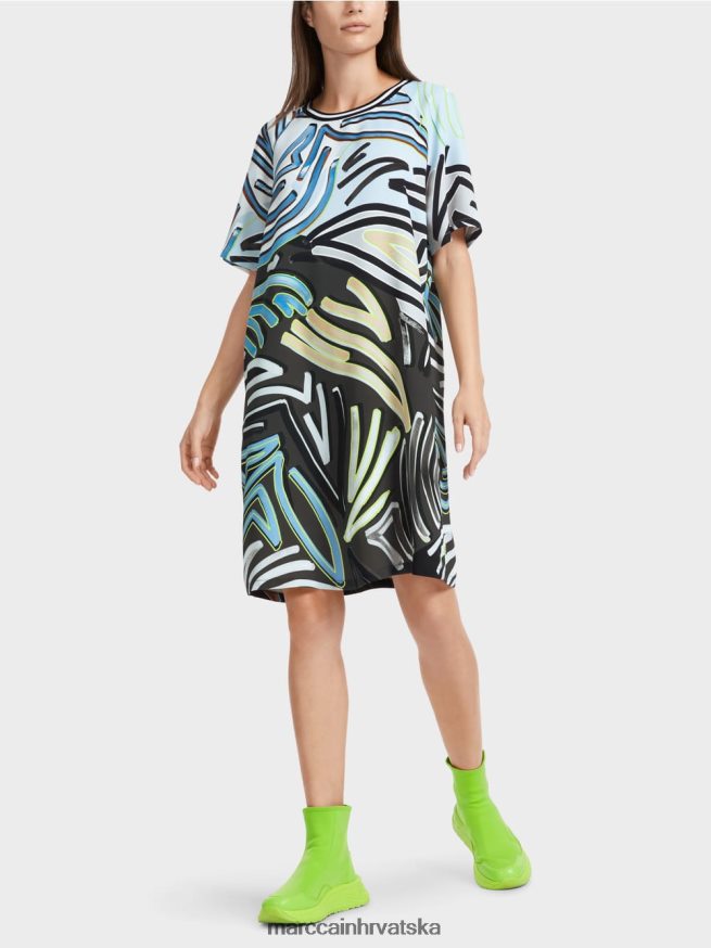 meka puderasto plava Marc Cain raglan haljina a-kroja odjeća 4D66P428