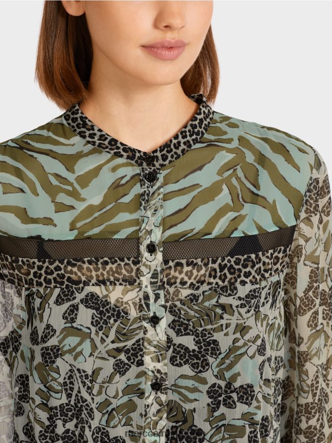 meki krovni prozor Marc Cain duga haljina na katove s mješavinom uzoraka odjeća 4D66P4114