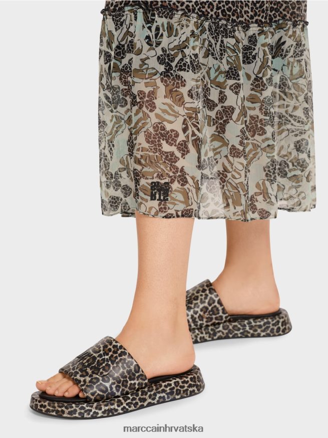 meki krovni prozor Marc Cain duga haljina na katove s mješavinom uzoraka odjeća 4D66P4114