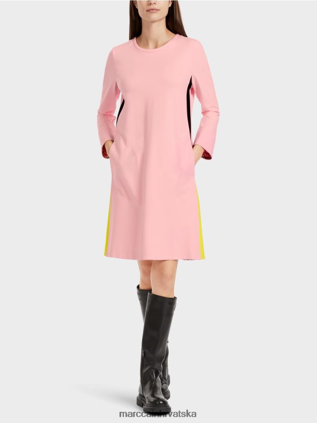 nježno puder roza Marc Cain sportska haljina s prugama od pletenica odjeća 4D66P432